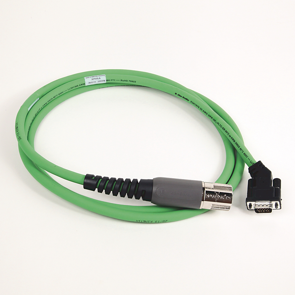 2090-CFBM7DD-CEAA02 - SpeedTEC Cable, Motor Feedback Only, SpeedTec DIN Connector, Drive-end, D-sub, SIN/COS High-Resolution/Resolver Encoder Type, Standard (Non-Flex), 2 Meters