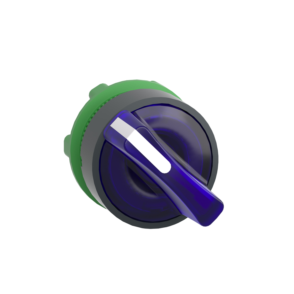 ZB5AK1263 - Cabezal para selector iluminado, Harmony XB5, plástico gris oscuro, mango azul, 22 mm, LED universal, 2 posiciones
