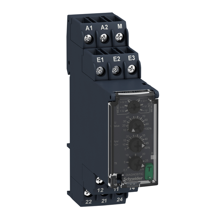 RM22UA33MT - Modular 1 phaseVoltage control relay, Harmony, 8A, 2CO, 15…500V AC, 380…415V AC