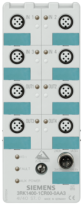 3RK1400-1CR00-0AA3 - AS-I IP68/69K DIGITALMOD, 4IN/4OUT, 200MA,