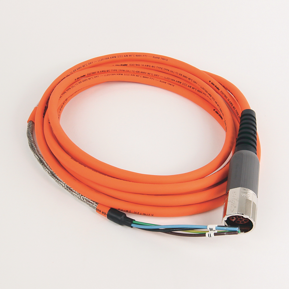 2090-CPWM7DF-16AA04 - Cable SpeedTEC, solo alimentación del motor, conector DIN SpeedTec, extremo de accionamiento, cable flotante, 16 AWG, estándar (no flexible), 4 metros