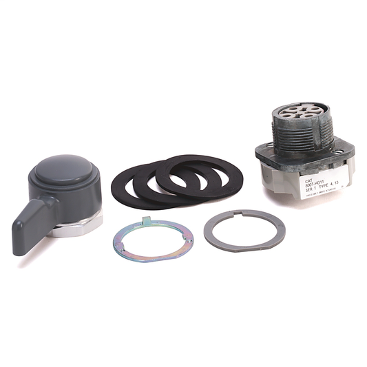 800T-HG16 - 30.5mm Type 4/13 2 Pos Sel. Switch-Non-Illum., Gray, Metal Wing Lever Spring Return fr/ Right, No Contacts