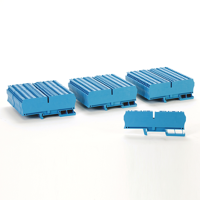 1492-L4Q-OR - Spring Clamp Terminal Block,One-Circuit Feed-Through Block,4 mm (# 22 AWG - # 10 AWG) or 2.5 mm (# 22 AWG - # 12 AWG),2 Connection points on each side,Orange