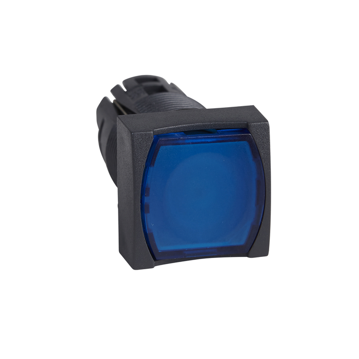 ZB6CW6 - Head for illuminated push button, Harmony XB6, blue square flush pushbutton Ø 16 spring return 12...24 V