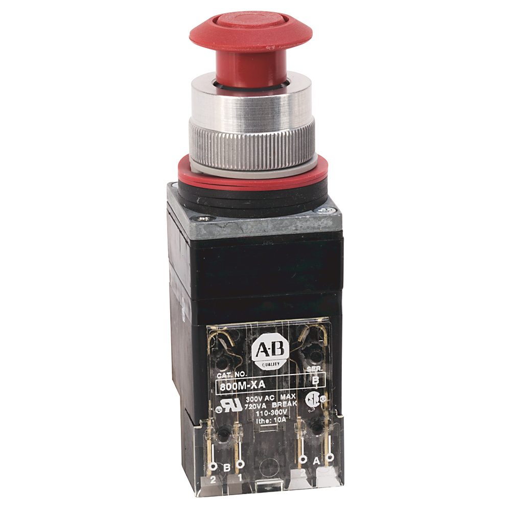 800MR-FXA - 800MR 2-Position Push-Pull and Push-Pull/Twist Release Units, Non-Illuminated, Maintained (Push-Pull), No Cap, 1 N.O - 1 N.C., Stab Terminals