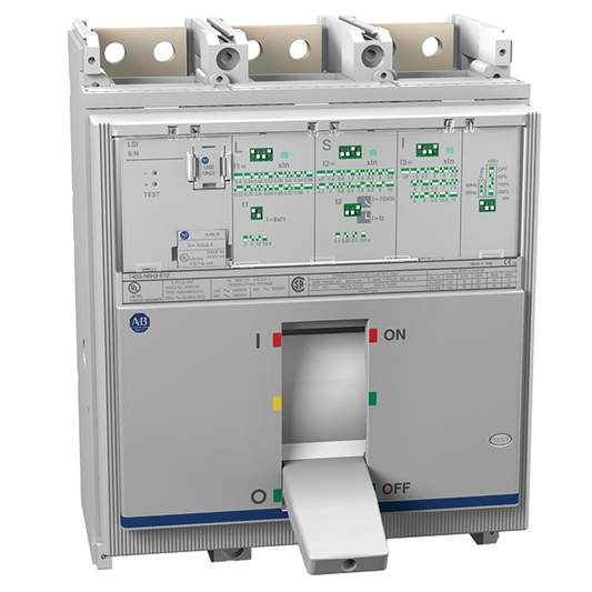 140G-N5H3-E12-Z1-UB-AJ - 140G - Interruptor automático de caja moldeada, marco N, 50 kA, LSI (electrónico), 3 polos, corriente nominal 1200 A (100 % nominal), disparador de mínima tensión 380...400 V CA/CC, 1 NA/NC AUX + alarma, 24 V