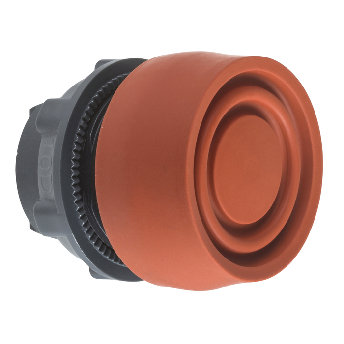 ZB5AP4S - Push button head, Harmony XB5, plastic, flush, red, 22mm, spring return, coloured boot, unmarked