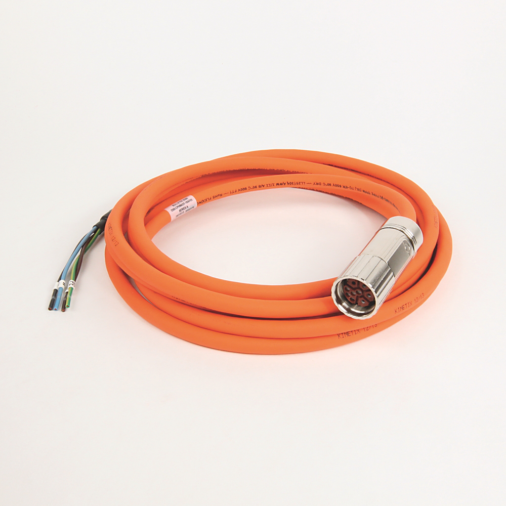 2090-CPWM4DF-16AF05 - Cable,Power,Motor Type 4 DIN Connector,Flying Lead,16AWG,Flex,5M