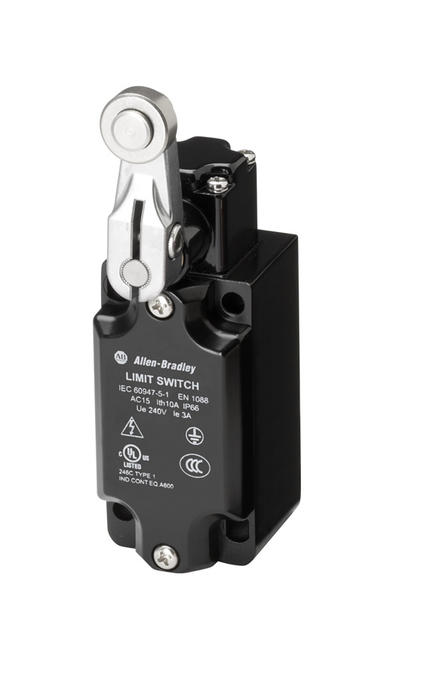 802K-MSLB04E - Limit Switch, Non-Safety, Short Lever with Nylon Roller, 4 N.C., 1/2 NPT Conduit