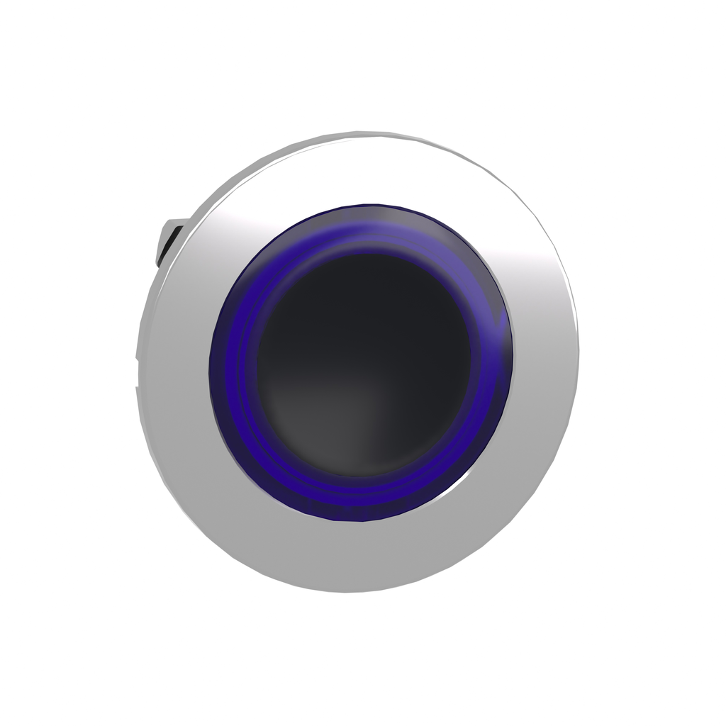 ZB4FW963 - Cabezal para pulsador iluminado, Harmony XB4, plástico, rasante azul, 30 mm, LED universal, retorno por resorte, anillo iluminado