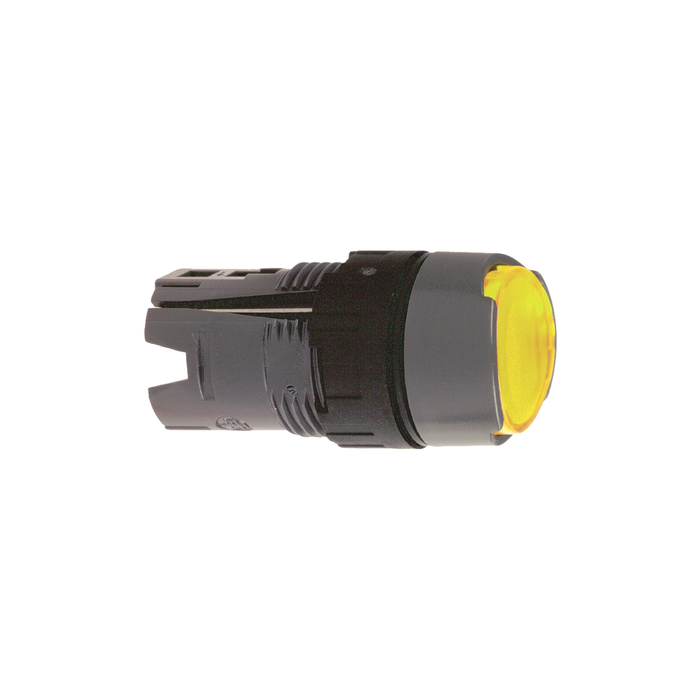 ZB6AW5 - Head for illuminated push button, Harmony XB6, yellow flush, 16mm, integral LED, spring return, 12…24V, unmarked