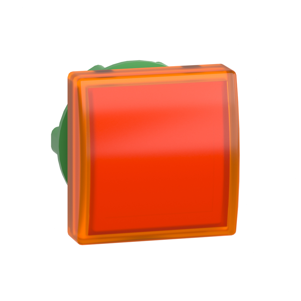 ZB5CV053 - Cabezal para luz piloto, Harmony XB5, cuadrado naranja, 22 mm, con lente lisa, LED universal