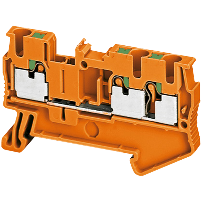 NSYTRP23AR - Terminal block, Linergy TR, push-in type, feed through, 3 points, 2.5mm², orange, set of 50