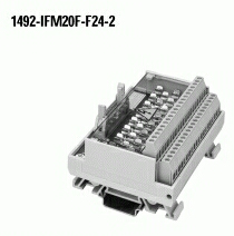 1492-IFM20F-F24-2 - 20-Point Fusible Digital IFM, 5 x 20mm Fuse Clips, 24V AC/DC Blown Fuse Indicators, Extra Terminals for Outputs, , , Digital Interface Module