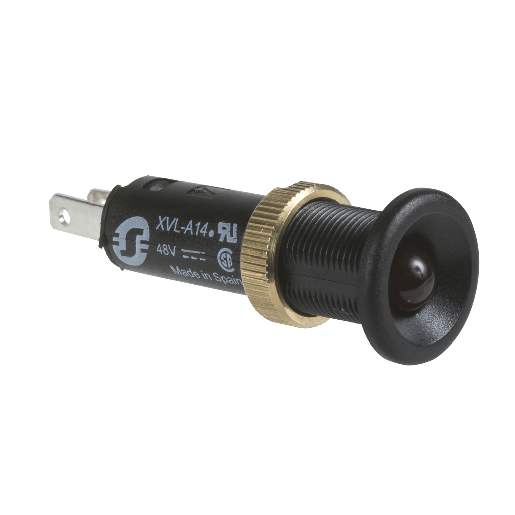 XVLA134 - Luz piloto, Harmony XVL, plástico, rojo, 8 mm, LED saliente, conectores faston, 24 V CC