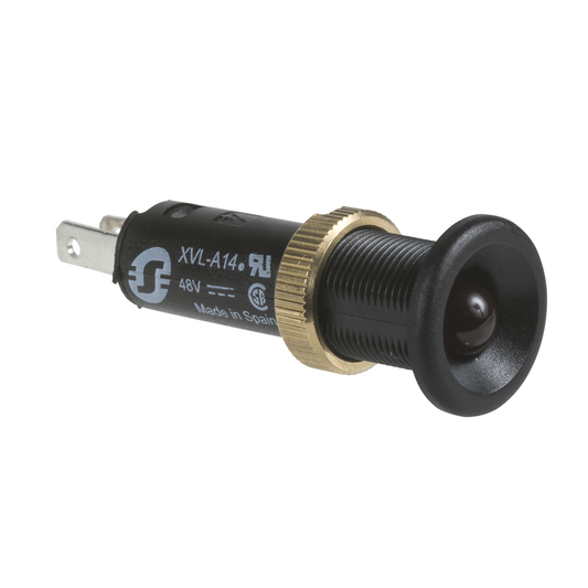 XVLA134 - Pilot light, Harmony XVL, plastic, red, 8mm, protruding LED, faston connectors, 24V DC