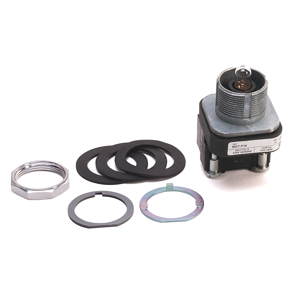 800T-P16C - 30.5mm Type 4/13 Pilot Light, Xfmr, No Test Option, Incand., Clear, 120V AC 50/60 Hz