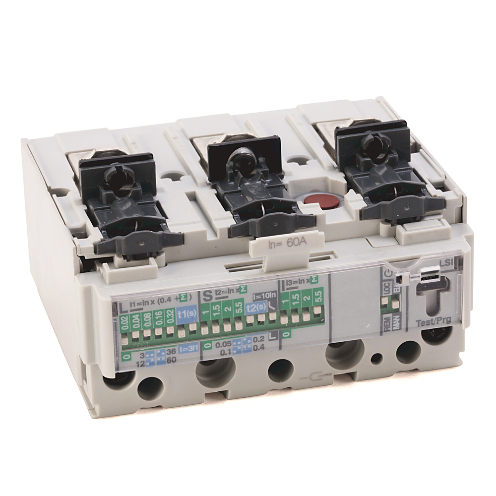 140G-HTH4-D12 - Disyuntor de caja moldeada, 125 A, marco H, LSI electrónico, tiempo largo y corto, alta corriente instantánea, corriente nominal de 125 A
