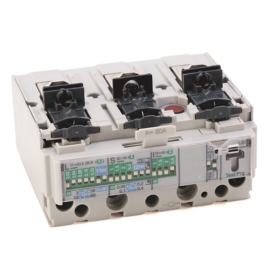 140G-HTH4-D12 - Disyuntor de caja moldeada, 125 A, marco H, LSI electrónico, tiempo largo y corto, alta corriente instantánea, corriente nominal de 125 A