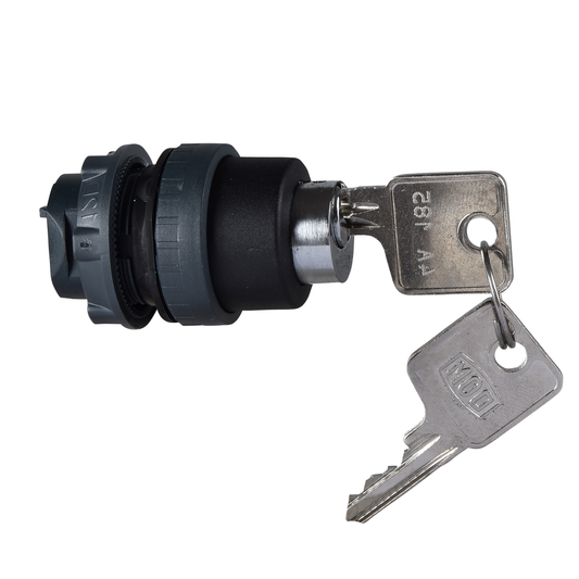 ZB5AFDC - Cabezal selector de interruptor de llave, Harmony XB5, plástico, negro, 22 mm, llave 4A185, 3 posiciones, presionar y girar para liberar