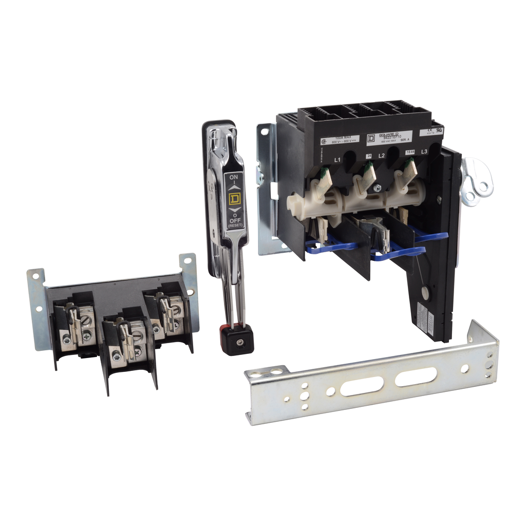 9422ATEF102 - Mecanismo de operación, montado en brida, profundidad variable, 100 A, 600 V, portafusibles, mecanismo de interruptor, manija de 6 pulgadas, NEMA 4X