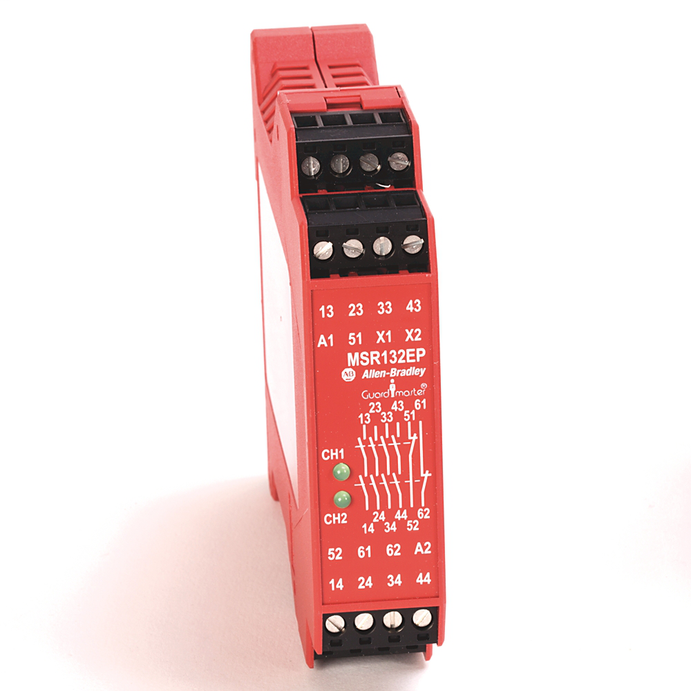 440R-E23162 - 440R Expansion Units,, MSR132EDP, 4 N.O. Safety Outputs, 2 N.C. Auxiliary Outputs, 4s, Infinite, 24V DC, None / N/A, 250V AC, 6A, 24V DC, 3A, Cat. 4 per EN 954-1 (ISO 13849-1), 22.5 mm, Removable