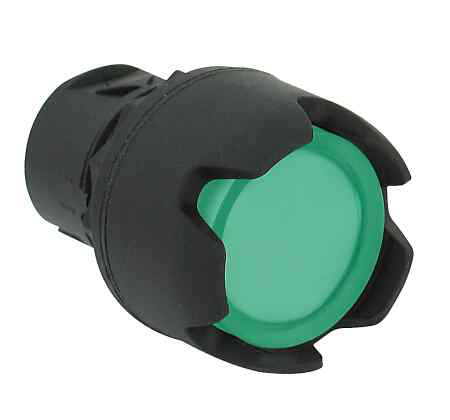 800FP-LG3-BP - Pulsador momentáneo 800F - Plástico, iluminado, con protección, verde, paquete a granel (cantidad: 10)