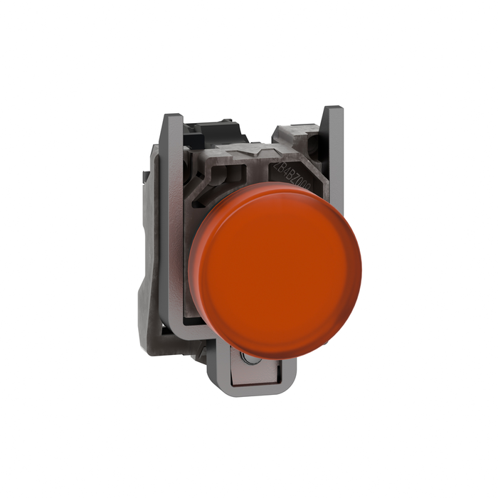 XB4BV65 - Pilot light, Harmony XB4, metal, orange, 22mm, plain lens with BA9s bulb, lt 250V