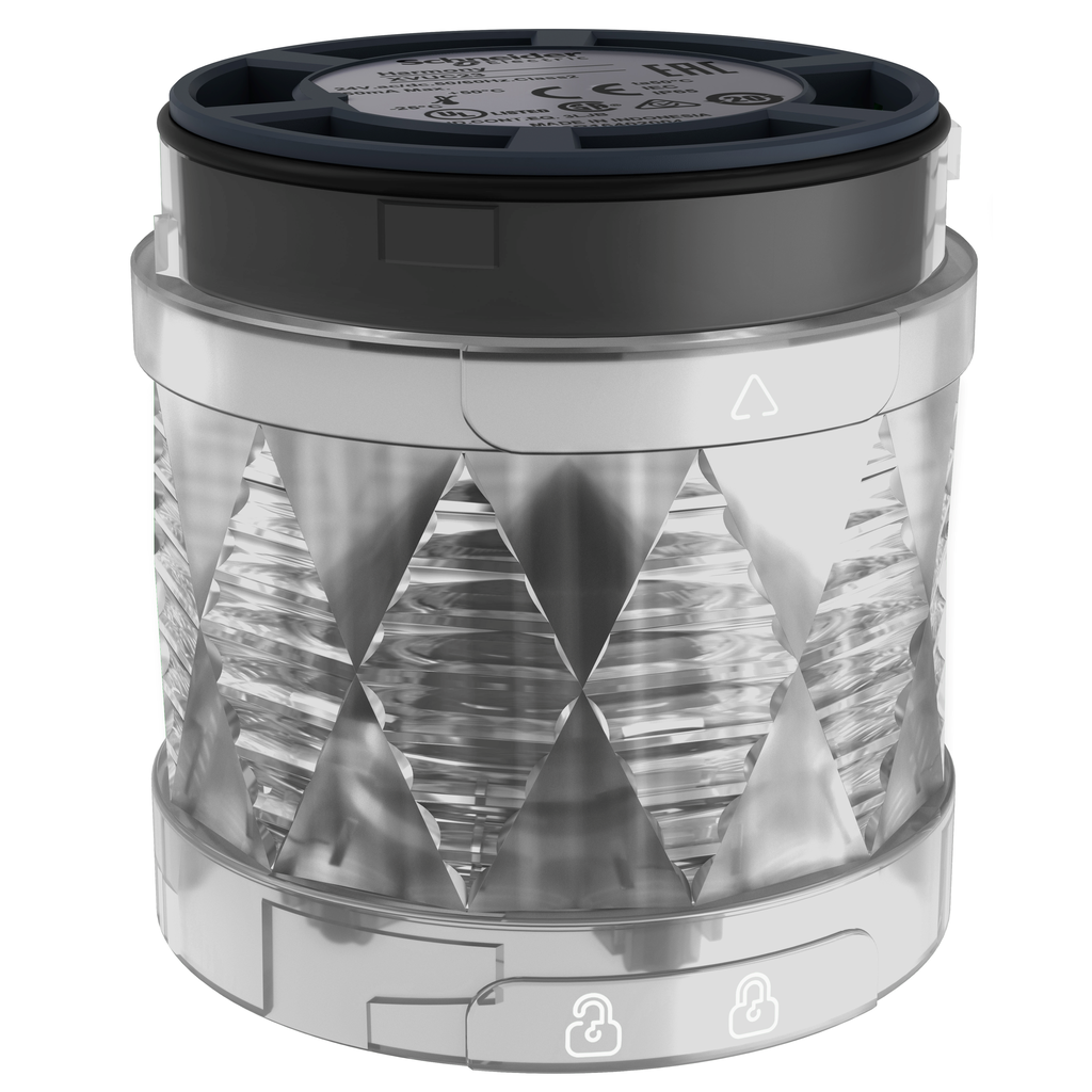 Unidad LED iluminada para torres modulares, Harmony XVU, multicolor, 60 mm, intermitente fijo, giratorio, señal de pulso, IP65, 24 V CA CC (Cantidad: 96)