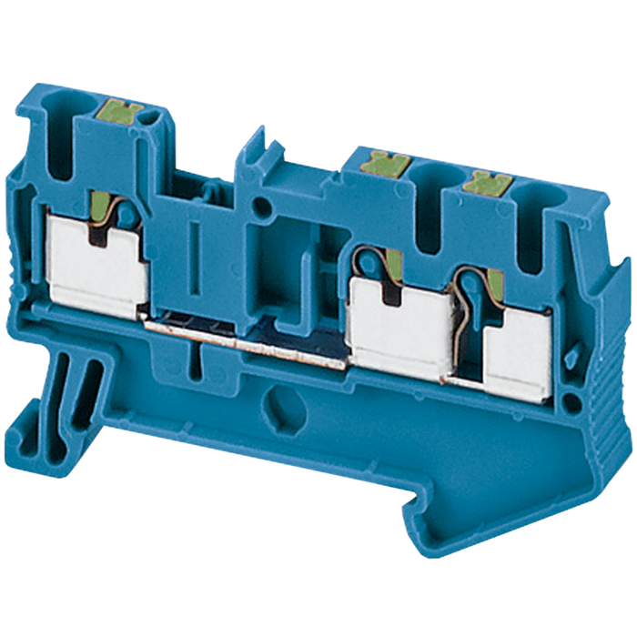 NSYTRP23BL - Terminal block, Linergy TR, push-in type, feed through, 3 points, 2.5mm², blue, set of 50