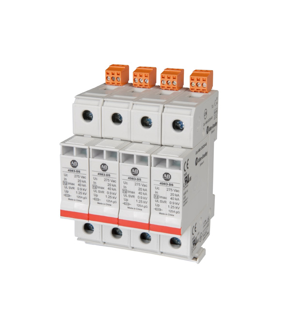 4983-DS120-404 - 4983 Surge and Filter Protection, Din Rail Mount, UL 1449, 120V, 40kA, 4 Pole Configuration