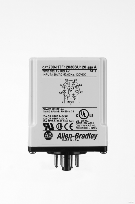 700-HT General Purpose Tube Base Timing Relay, Off Delay Timer, 3 Seconds, DPDT, 240V AC