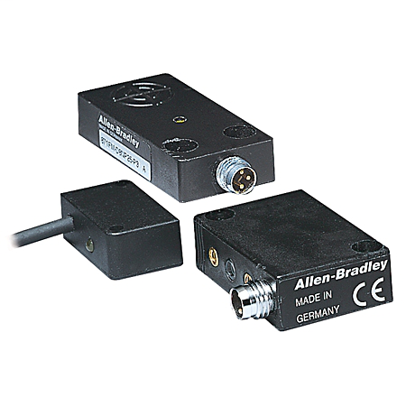 Proximity Sensor, 3-Wire DC Plastic Housing, Flat or Surface Mount, Metal Face, 26x16x11mm Sensor Size, Side Sensing, 2mm Sensing Distance, Shielded, N.O., Source (PNP) Output, PVC Cable (3 Cond), Standard