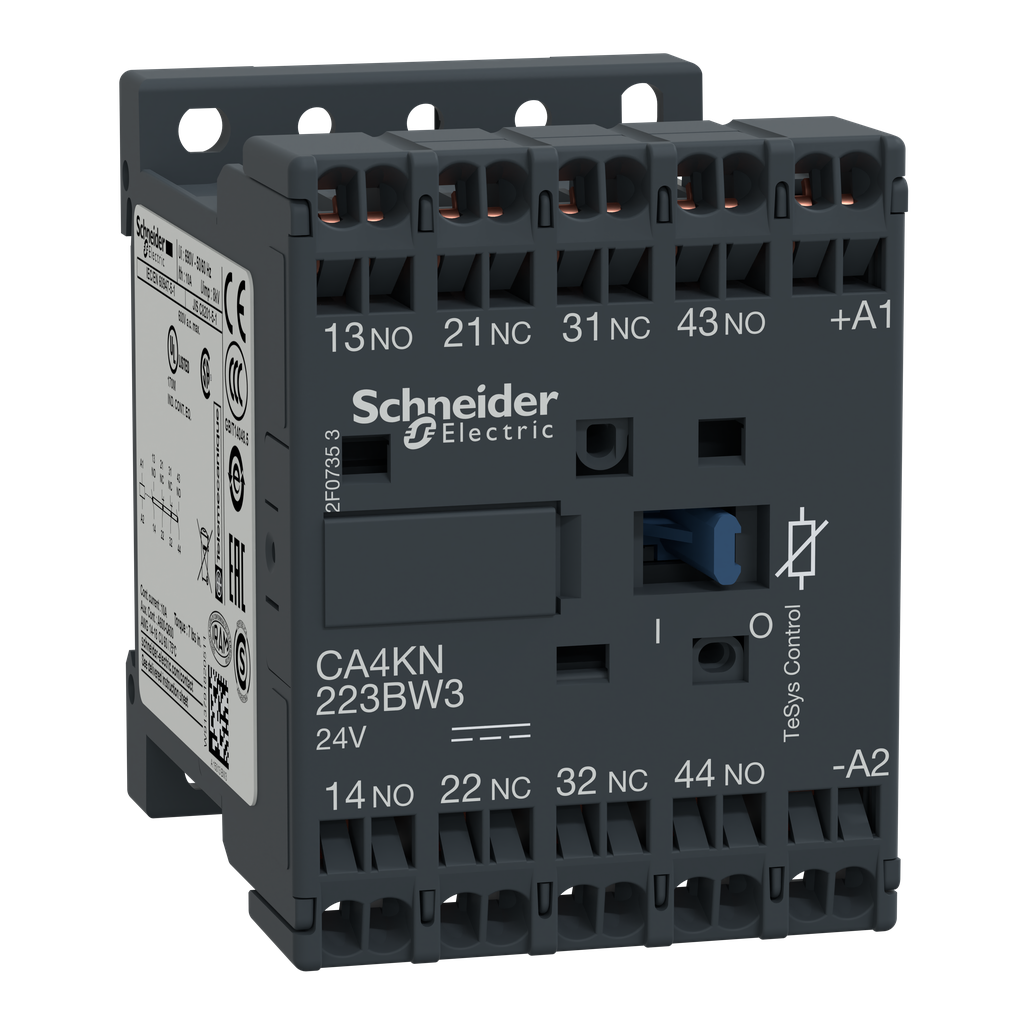CA4KN223BW3 - Relé de control, TeSys K, 2 NA + 2 NC, lt o eq a 690V, bobina de bajo consumo 24VDC