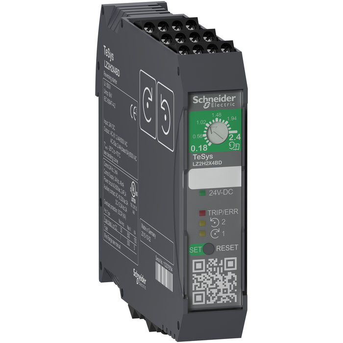 LZ2H2X4FU - Reversing ultra compact starter, TeSys Hybrid, 3P, 500VAC, 0.75kW at 400V, 110 to 230VAC