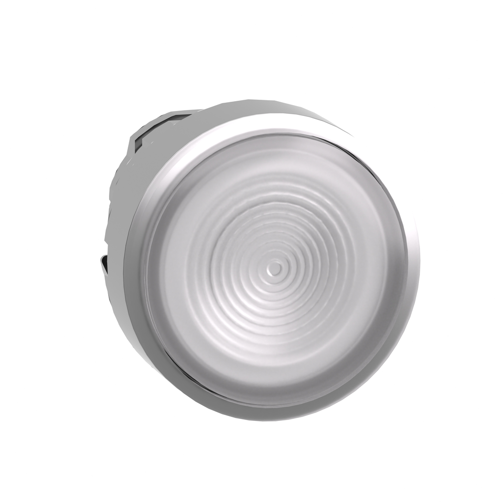 ZB4BW313S - Cabezal para pulsador iluminado, Harmony XB4, metal, blanco empotrado, 22 mm, LED universal, retorno por resorte, lente ranurada