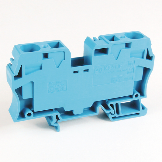 1492-L16D - Spring Clamp Terminal Block,One-Circuit Feed-Through Block,16 mm (# 14 AWG - # 4 AWG),Power Distribution Block with Center Jumper Connection/Feed,Gray (Standard)