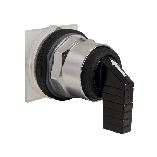 9001KS25B - Selector switch head, Harmony 9001K, metal, standard handle, black, 30mm, 2 positions, spring return left to right