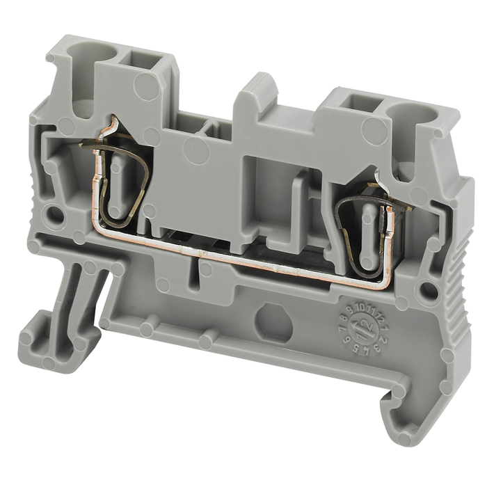 NSYTRR22 - Terminal block, Linergy TR, spring type, feed through, 2 points, 2.5mm², grey (Qty. 50)