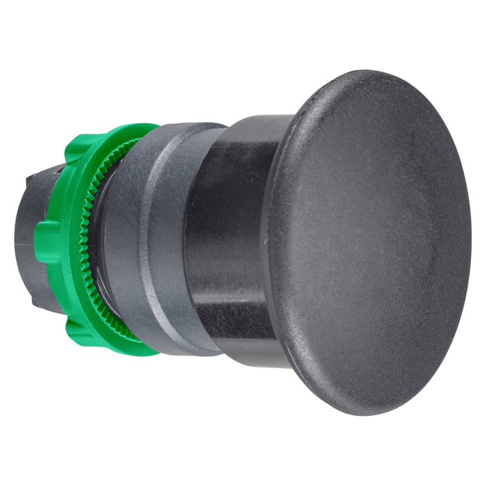 ZB5AC2 - Head for non illuminated pushbutton, Harmony XB5, plastic, black, mushroom 40mm, 22mm, spring return