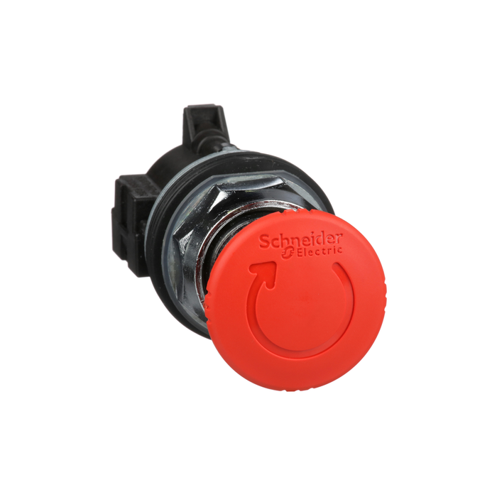 9001KR16H2 - Emergency stop push button, Harmony 9001K, metal, mushroom 40mm, red, 30mm, 2 positions, turn to release, 2 C/O