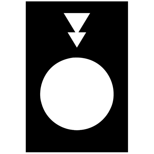 ZB2BY2956 - Marked legend, Harmony XAC, nameplate, 30 x 40mm, plastic, black, 22mm push button, plastic, black, white marked down double arrowhead
