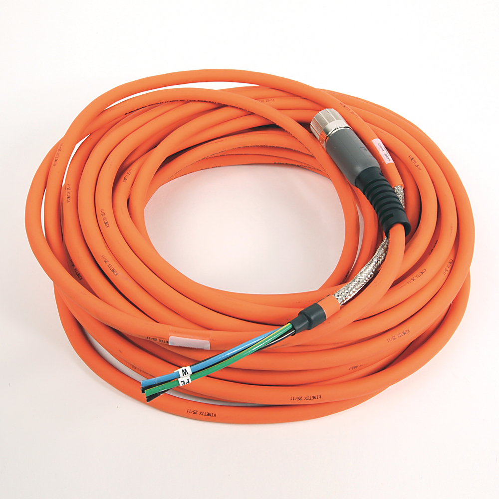 2090-CPWM7DF-12AA20 - SpeedTEC Cable, Motor Power Only, SpeedTec DIN Connector, Drive-end, Flying-lead, 12 AWG, Standard (Non-Flex), 20 Meters