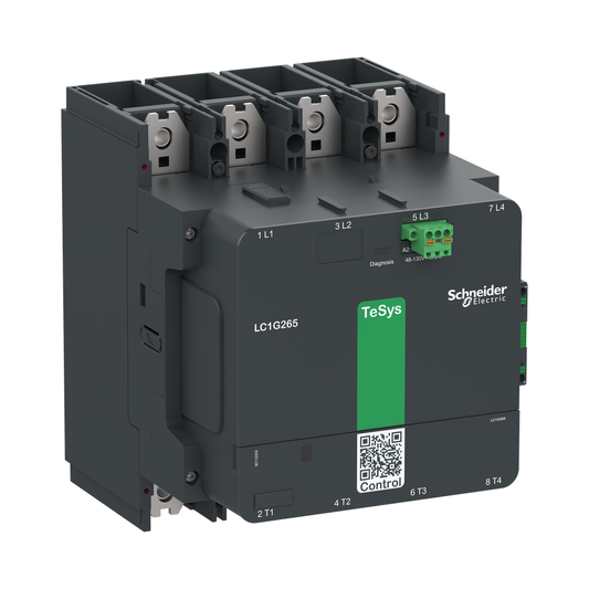 LC1G5004EHEN - Contactor de alta potencia TeSys Giga, versión estándar, 4 polos/NO, CA-1 &lt;=440 V, 700 A, bobina 48-130 V CA/CC