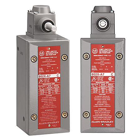 802X-A4 - Interruptor de límite, NEMA tipo 4 y 13, construcción hermética al aceite, tipo palanca, presión de operación estándar, operación en sentido horario y antihorario, NEMA tipo 4