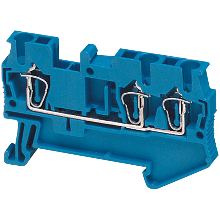 NSYTRR23BL - Terminal block, Linergy TR, spring type, feed through, 3 points, 2.5mm², blue, set of 50