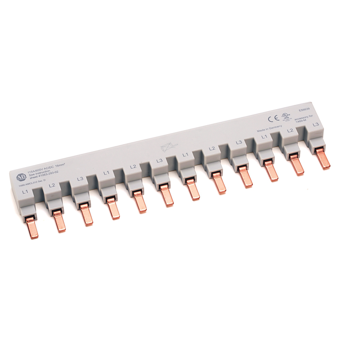 1489-AMCL312 - 1489-M Miniature Circuit Breaker Accessories,, 12 Pins, 4 Circuit Breakers - 3 Phase Bus Bars