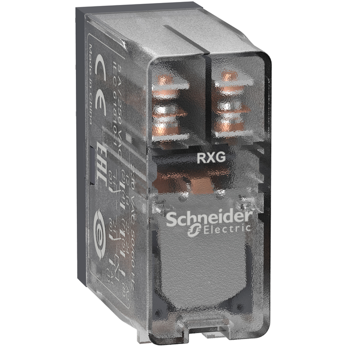 RXG25M7 - Interface plug in relay, Harmony, 5A, 2CO, clear cover, 220V AC