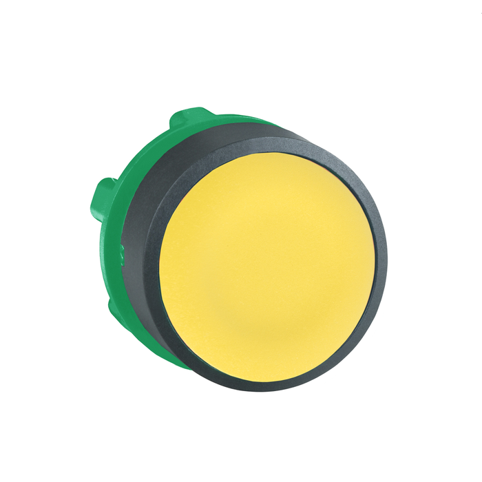 ZB5AH05 - Head for non illuminated push button, Harmony XB5, yellow flush, 22mm, spring return, unmarked