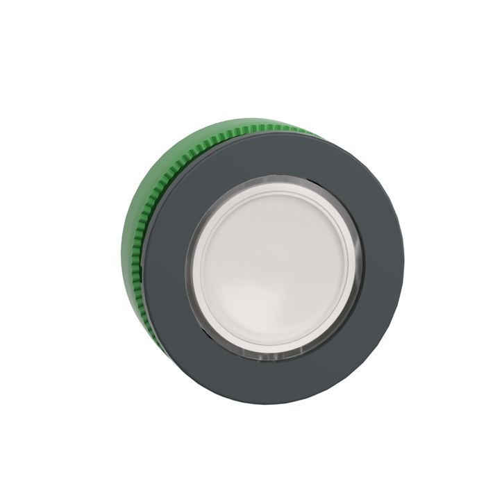 ZB5FW313 - Head for illuminated push button, Harmony XB5, antimicrobial, plastic, white, 30mm, universal LED, plain lens